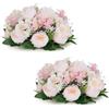 Inweder Fiori Finti per Centrotavola Matrimonio - 2 Pezzi Fiori Artificiali Rosa per Centrotavola di Nozze Peonia di Seta con Base in Plastica Fiori Finti per Decorazioni Casa Anniversario Della Festa