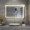 MIQU LED Specchio da bagno 80x60cm/600x800mm,con illuminazione,bianco caldo/bianco freddo,dimmerabile,con presa+antiappannamento+Touch/Adatto per bagno,stanza da letto,wc