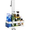 Emibele Mensola Doccia da Appendere, Portaoggetti per Doccia Senza Foratura in Acciaio Inox 304, Cestello per Doccia Multifunzionale, per Shampoo, Balsamo, Docciaschiuma, Guanti, Spugne - Argento