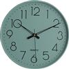 Topkey Orologio da parete 30,5 cm, silenzioso, senza ticchettio, con numeri arabi, rotondo, decorativo, per ufficio, soggiorno, camera da letto, cucina (batteria non inclusa) blu foschia