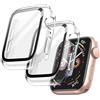 JETech Cover con Pellicola Protettiva per Apple Watch SE (2022/2020) /Series 6 5 4 44 mm, Custodia Protettiva Complessiva, Pellicola Integrata in Vetro Temperato, 2 Pezzi (Chiaro)