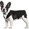 Kuoser Abito Smoking per Cani, Set Vestito Bandana Collare Cani per Matrimoni Cani Smoking Elegante con Papillon, Formale Vestito Cani Partito, Rimovibile Cravatta Cane e Vestito