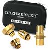 Drehmeister Set Adattatori GPL Serbatoio M16 - Adattatore Autogas Europa W21.8 | Adattatori rifornimento GPL Europa - extra lungo - filettatura interna 16 mm - ottone - custodia valigetta - ugelli europei