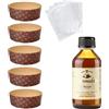 Pasticceria Fraccaro 1932 Kit Stampo per Panettone (5pz x 500 gr) + Aroma per Dolci Fraccaro (1 x 100 ml) + Sacchetto (5pz), Stampi di Carta di Pura Cellulosa ideale per l'uso in Forno, resistente al calore 200°C