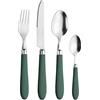 PINTINOX Prima Collection, Set da 24 Posate Serie Daisy, in Acciaio Inox Nichel Free, con Manico Colore: Verde, con Scatola Regalo