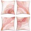 Bonhause Federa per Cuscini Marmo Rosa Oro 45 x 45 cm Copricuscini Decorativi Arte Astratta Velluto Morbido Federa per Cuscino Divano Letto Casa Decorazione Set di 4