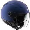 Tucano Urbano casco demi jet unisex EL'TOP. Casco moto in policarbonato, casco scooter all seasons con doppia visiera e copri-aerazione Dynamic Flow. Casco omologato ECE 22.05 blu opaco Tg. L