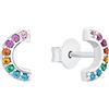 s.Oliver Orecchini a perno in Argento 925 Gioielli da orecchio per bambina, con zirconi sintetici, 0,4 cm, Argento, arcobaleno, Forniti in confezione regalo per gioielli
