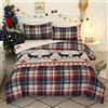 Vgzsyomqib Natalizio Set Copripiumino Letto Singolo Completo 1 Sacco Copripiumino 135x200 cm e 1 Federe 50x75 cm Copri Piumone Bambini Natale Stampe Parure Biancheria Letto Bambina Ragazza Rosso Navy 01