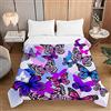 Surwin Trapuntino Copriletto Trapuntato Primaverile Estivo,Stile Moderno,Trapuntino in Morbida Microfibra con Stampa Farfalla 3D Leggero Coperta Letto Singolo Matrimoniale (Viola,150x200cm)