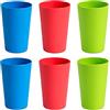 senza BPA Bicchieri in plastica riutilizzabili infrangibili set da 6，lavabili in lavastoviglie colori vivaci per bambini e bambini 