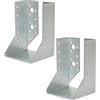 AERZETIX - C58658 - Set di 2 staffe per travi con ali interne 80x120x75x2mm - scarpa del travetto con 32 fori - in acciaio zincato Z275