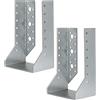 AERZETIX - C58664 - Set di 2 staffe per travi con ali interne 100x170x75x2mm - scarpa del travetto con 46 fori - in acciaio zincato Z275