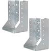 AERZETIX - C58662 - Set di 2 staffe per travi con ali interne 100x140x75x2mm - scarpa del travetto con 38 fori - in acciaio zincato Z275