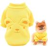 SMALLLEE_LUCKY_STORE Felpa in pile cuccioli orsetto carino per cani di piccola taglia media gatto, Yorkie Chihuahua gattino caldo abbigliamento autunno inverno, giallo, S