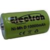 Electron Batteria ricaricabile Ni-Mh Torcia D 1,2V 10000mAh 10Ah 61x33mm 33x61mm NiMh