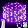 StarryEver 50 luci a LED UV, a batteria, dimmerabile, 5 m, luce UV LED, luce interna, 8 modalità UV, luce viola con telecomando, filo di rame per esterni, per feste e balconi