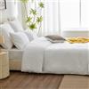 WAVVE Sacco Copripiumino Singolo 140x200 cm - Set Copripiumino Letto Singolo con Federa 65x65 cm, Copripiumone in 100% Microfibra, Bianco