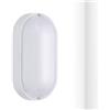 oktaplex lighting Lampada da seminterrato ovale con cablaggio passante 9 W 4000 K bianco neutro 800 lm IP65 lampada per ambienti umidi ovale bianco