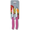 Victorinox Swiss Classic, set di 2 coltelli da verdura, di cui 1 con lama normale e 1 con lama seghettata, fucsia