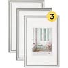 walther designCornice per quadri argento 30 x 45 cm confezione da 3, cornice in plastica Trendstyle KP045S3