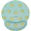 WONDEE tappetino per mouse con poggiapolsi in gel verde design Kawaii Avocado - Tappetino ergonomico divertente per ragazze e donne