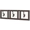 HAKU Appendiabiti marrone, bianco, Legno massiccio, metallo - Dim. L 58 cm x A 18 cm x P 9 cm, Stile Industriale