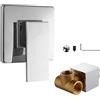 CEIEVER - Rubinetto da Incasso Con Vite e Chiave per Doccia, in Ottone, Set di Montaggio Predefinito, Miscelatore Monocomando (Argento)