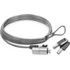 ACT AC9040 - Cavo di sicurezza per laptop, 2 m, con chiave, slot Wedge Slot per notebook, testa di blocco girevole, serratura per computer portatile, cavo antifurto