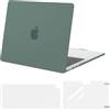 MOSISO Custodia Compatibile con MacBook Air 13 Cover M5 A3449 M4 A3240 M3 A3113 M2 A2681 2026-2022, per MacBook Air 13,6'' display Liquid Retina Case&Copritastiera&Pellicola, Midnight Green