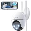 ieGeek 2K Telecamera Wi-Fi Esterno 360° PTZ Videocamera Sorveglianza WiFi con 3MP Visione Notturna a Colori 15m,Rilevamento Umano PIR e Allarme Sonoro e Luminoso