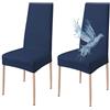 Poligino Coprisedie con Schienale 2 Pezzi Elasticizzati, Impermeabili, Misura Universale, Coprisedia Soggiorno Cucina Moderna Lavabile Estraibile - Blu