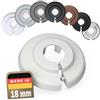 FUX Copri Tubi Termosifoni - 10 Rosette per Termosifone 18mm, Grigio chiaro (RAL 7035) - Copertura per Tubi Riscaldamento, Rosette Termosifoni, Accessori Termosifoni
