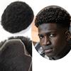 Yanahair Afro Toupee Protesi Capelli Uomo per Uomini Parrucchini Parrucca Capelli Veri Uomo Parrucche 100% Brasiliano Capelli Umani Veri Pieno Francese Pizzo Toupet (8x10,#1 Nero Profondo,4mm curl)