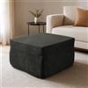 Dmora Talamo Italia Pouf convertibile singolo, prodotto in Italia, letto pieghevole, pouf salvaspazio in tessuto sfoderabile per soggiorno, grigio, 78 x 78/195 h 45 cm