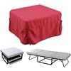 DMORA Pouf Letto, in tesssuto Color Rosso, cm 75x75x42, UNICA