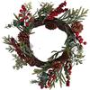 Vacchetti Giuseppe Decorazione ghirlanda corona verde naturale di Natale in plastica con pigne e bacche larga 35cm, 6323580000