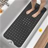 HITSLAM Tappetino Vasca Antiscivolo da Bagno, 101 x 40cm Extra Lungo Tappetino Doccia Antiscivolo Senza BPA, Resistente alla Muffa e Lavabile in Lavatrice Tappetino Bagno, Nero