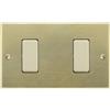 FEB Placca alluminio champagne 3 posti 2 foro compatibile Bticino Magic 503 - 2502