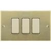 FEB Placca alluminio champagne 3 posti 3 foro compatibile Bticino Magic 503 - 2503