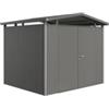 Biohort Casetta da giardino biohort panorama p3 in acciaio zincato colore grigio quarzo metallizzato con porta battente doppio 273x238x227 cm - cod. 18049