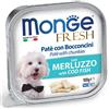 Monge Fresh Patè Con Bocconcini con Merluzzo gr 100. Cibo Umido Per Cani