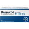 Bayer Benexol Trattamento per Carenza di Vitamine B a base di Vitamina B1 B6 B12, 20 Compresse Gastroresistenti