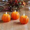 Lights4fun Set di 3 Candele a Zucca TruGlow® con LED Bianco Caldo a Pile per Uso in Interni