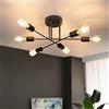 CBJKTX Plafoniera Moderna Lampada da Soffitto Vintage - Industriale Nero