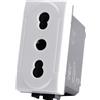 Mapam Presa bivalente bipasso 230V 16A compatibile Bticino Light N4180 - ART-F818-BI