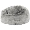 icon Classico Poltrona Sacco, Grigio, Pelliccia Falsa, Pouf Poltrona con Riempimento Incluso, Pouf Sacco, Camera da Letto, Soggiorno, Mobili Soggiorno