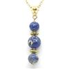 ThurColas Collana da donna in pietre naturali con pendente e dettagli decorativi in ottone dorato