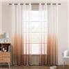 EMEMA Voile Tende Trasparenti con Occhielli Sfumato per Soggiorno Verticale Tenda per Finestra per Soggiorno e Camera da Letto 2 Pannelli 140 x 225 CM Marrone