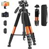JOILCAN Treppiede per fotocamera Canon Nikon, treppiede leggero da 188 cm con testa rimovibile e supporto universale per telefono, treppiede alto in alluminio rinforzato per Vlog Live Streaming